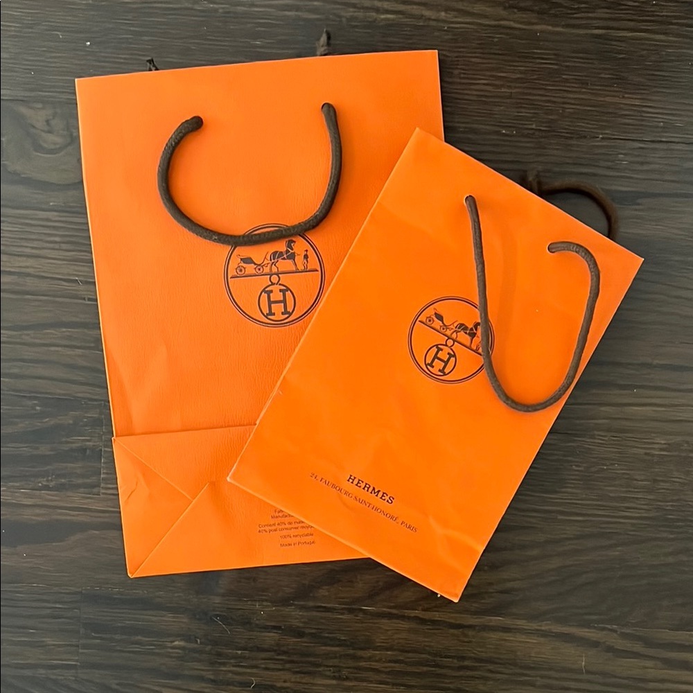 Hermès Orange Shopping Bags